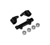 Phefop RC Car Steering Upgrade Conjunto de Dirección de Aleación de Aluminio Rojo 1 18 Escala para Losi Mini T 2.0 2WD, Control de Precisión, Ajuste Directo, Piezas Livianas para Carreras (Black)