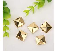 Phefop Remaches de Pirámide Cuadrada de Latón, 100 Piezas, 4 Tachuelas de Garra, 10 Mm, 12 Mm, 15, para Artesanía de Cuero, Ropa, Zapatos, Bolsos, Pulseras, Decoración Punk (GOLD #13)