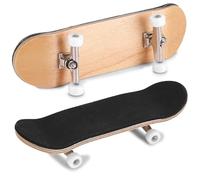 Phefop Skateboard de Dedo, Mini Patineta de Madera con Amortiguador PU, Juguete Inquieto de Alivio del Estrés para la Oficina y el Estudio, el Juguete de Escritorio Coleccionable para (White)
