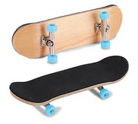 Phefop Skateboard de Dedo, Mini Patineta de Madera con Amortiguador PU, Juguete Inquieto de Alivio del Estrés para la Oficina y el Estudio, el Juguete de Escritorio Coleccionable para (Azul Claro)