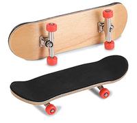 Phefop Skateboard de Dedo, Mini Patineta de Madera con Amortiguador PU, Juguete Inquieto de Alivio del Estrés para la Oficina y el Estudio, el Juguete de Escritorio Coleccionable para (Rojo)