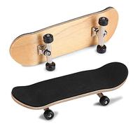 Phefop Skateboard de Dedo, Mini Patineta de Madera con Amortiguador PU, Juguete Inquieto de Alivio del Estrés para la Oficina y el Estudio, el Juguete de Escritorio Coleccionable para (Black)