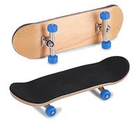 Phefop Skateboard de Dedo, Mini Patineta de Madera con Amortiguador PU, Juguete Inquieto de Alivio del Estrés para la Oficina y el Estudio, el Juguete de Escritorio Coleccionable para (Azul Profundo)