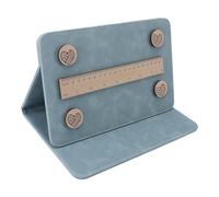 Phefop Soporte para Patrones de Ganchillo, Material de PU, Tablero Magnético Plegable con Regla para Artes de Agujas, Ideal para Punto de Cruz y Uso Doméstico (BLUE)