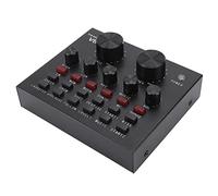 Phefop Tarjeta de Sonido en Multifuncional V8 Ajustable para Voces y Grabación, Viviendas de Metal Sostenibles, Batería de Litio Construida, Adecuada para Músicos y Artistas en