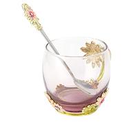 Phefop Tazas de té Cuchara Regalos de Cumpleaños para Mujeres Abuela Novia Esposa Día de la Madre Regalos para mamá Navidad Cumpleaños Aniversario de Boda para mamá Taza de café de Vidrio Esmaltado