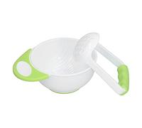 Phefop Tazón Triturador de Alimentos para Bebés, Tazón de puré de Verduras de Fruta Blanca Anti Escaldado Fabricante de Alimentos para Bebés con Varilla de Molienda para Frutas