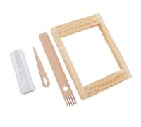 Phefop Telar para Tejer a Mano, Kit de Tejido de Madera Rectangular para Entusiastas del Bricolaje con Agujas de Tejer y Palo, Perfecto para Uso Doméstico y Manualidades