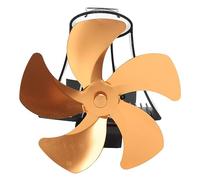Phefop Ventilador de Chimenea Colgante de Aleación de Aluminio, Ventilador de Estufa de 5 Aspas Accionado por Calor con Montaje Magnético para Estufas de Gas, Queroseno y Leña (GOLD)