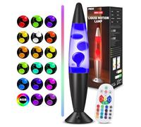 PHEJIE Lámpara de Lava LED con Mando a Distancia, 17 Colores Cambiantes con Modo Automático, Temporizador 8H, Alcance 15m, Lámpara de Ambiente para Dormitorio, Oficina, Salón