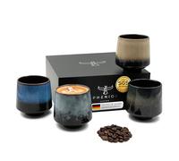 Pheniox Juego de 4 Tazas de Café Infinity XL de 220 ml - Tazas de Porcelana de - Sin Asa - Apto para Lavavajillas - Moderno