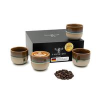 Pheniox Juego de tazas de espresso ilusión | 4 x 120 ml | tazas de alta calidad de gres | sin asa | apto para lavavajillas | café | café | espresso | moca | regalo en diseño moderno