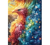 Phénix Dans le Jardin de feu Rompecabezas 500 Piezas Cartón Grueso para Parejas Mitos Animal Planta Desarrollo Habilidades Pieza Decorativa Casa Pack Completo Regalo Cumpleaños 500 PCS