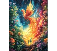Phénix de feu dans le paysage de coucher de soleil Rompecabezas 1000 Piezas Cartón Grueso Para Parejas Mitos fantásticos Desarrollo Habilidades Pieza Decorativa Casa Pack Completo Regalo Cumpleaños 10