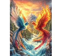Phénix Double Dans le paysage aquatique Rompecabezas 500 Piezas Cartón para Expertos Mitos Cuento de Hadas Mejora Memoria Actividad Tiempo Libre Pack Completo Original 500 PCS