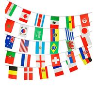 PHENO FLAGS Guirnalda de banderas de 10 metros con 30 banderas de 14 x 21 cm cada una - separación entre banderas de 15 cm - en tejido de poliéster