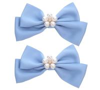PHENOFICE 1 par de clips para zapatos de boda con lazo de perlas de ABS extraíbles, hebillas para decoración de tacones altos, para bodas, fiestas y más.