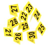 PHENOFICE 10 Marcadores de Evidencia Acrílicos Triangulares Amarillos para Decoración de Escena del Crimen y Señalización de Mesa en Fiestas Temáticas