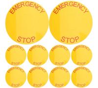 PHENOFICE 10 Pegatinas de Parada de Emergencia en Pvc Amarillo, Resistentes y Prácticas para Uso en Interiores y Sitios de Construcción