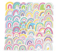 PHENOFICE 150piezas Pegatinas De Arcoíris Decorativas para Laptop Botellas De Agua Maletas y Álbumes De Recortes De Calcomanías Infantiles y Coloridas para Cumpleaños y Manualidades
