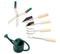 PHENOFICE 1juego Herramientas de Jardinería Miniatura con Regadera Pequeña para Decoración de Casas de Muñecas y Macetas Accesorios Detallados y Compactos para Huerto y Riego Mini Espacios