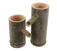 PHENOFICE 2 Piezas Accesorio Diseño Práctico y Resistente a Grietas de Flujo de Agua de Bambú Estilo Zen y Jardín Japonés para Acuarios y Lavabos Adecuado para Oficina y Hogar