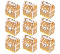 PHENOFICE 20 Cajas de Papel Asa Reutilizables en Forma de Cofre Pirata para Fiestas Temáticas y Juegos de Rol de Aventura