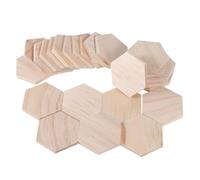 PHENOFICE 25 Discos de Madera Hexagonales Listos para Pintar y Decorar, 25 Piezas de Corteza de Árbol Natural para Manualidades y Adornos Navideños