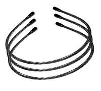 PHENOFICE 3 Diademas Deportivas Diseño Ondulado en Espiral de Alambre Antideslizantes Unisex Negras para Mantener el Cabello y Hacer Ejercicio