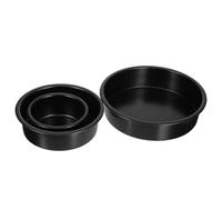 PHENOFICE 3 Piezas Molde Redondo para Hornear Pasteles Acero Carbono Antiadherente Base Fija Molde para Tartas Mousse Pizza Postres Horno