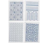 PHENOFICE 4hojas Papel de Transferencia para Arcilla con Calcomanías bajo Vidriado Decoración Tradicional Azul y Blanco para Cerámica y Alfarería Diseño Clásico para Manualidades
