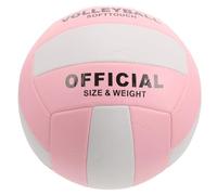 PHENOFICE Balón de Voleibol Tamaño 5 Suave para Entrenamiento y Competición Interior, Material PU Resistente, Color Rosa y Claro, Pelota Deportiva para Práctica y Examen de Ingreso