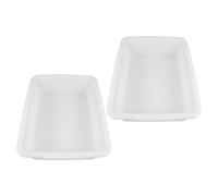 PHENOFICE Bandeja Química de Plástico Rectangular, 2 Piezas Profundidad Media para Uso en Laboratorio y Almacenamiento de Reactivos en Prácticas Científicas
