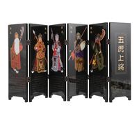 PHENOFICE Biombo Plegable Pequeño de Madera, Decoración Tradicional China para Escritorio, Panel Divisor Artesanal Nacional, Adorno para Hogar y Oficina, Arte Antiguo Chino, Accesorio