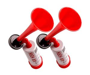 PHENOFICE Bocina de Aire Manual 2 Piezas para Animar, Cuerno de Apoyo Deportivo Portátil, Señal Sonora para Eventos, Bombín de Empuje, Uso en Fútbol y Navegación Deportiva