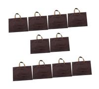 PHENOFICE Bolsa de Reutilizable 50 Pcs Color Café Plástico PE Resistente para Diarias Diseño con Asa