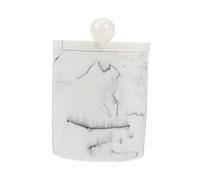 PHENOFICE Caja De Almacenamiento con Tapa Organizadora De Palillos De Dientes y Hisopos De Algodón Diseño De Mármol