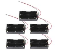 PHENOFICE Caja de Pilas AA Material Plástico y Metal para 2 Baterías 3.7v con Cables, Diseño de Resorte Paquete de 5 Piezas para Robot Móvil y Sistema Monolítico