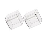 PHENOFICE Caja Organizadora Transparente Tapa Abatible, Set 2 Piezas, Caja Cuadrada 8cm para Dulces y Juguetes, Almacenamiento para Fiestas y Decoración Navideña