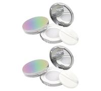 PHENOFICE Caja Pequeña para Maquillaje Tapa Hermética y Malla Elástica, Estuche Vacío para Polvos Sueltos 5g, Portátil para Maquillaje DIY Espejo y Esponja 2piezas