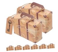 PHENOFICE Cajas De Embalaje Vintage Para Dulces Forma De Maleta, 50 Piezas En Papel Kraft Marrón, Multiusos Para Bodas y Fiestas, Diseño Retro Para Regalos y Souvenirs De Evento