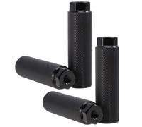 PHENOFICE Clavijas de Bicicleta Cilíndricas Traseras de Aleación de Aluminio Negro, Antideslizantes y Seguras, Paquete de 4 para Eje Trasero de Bicicleta