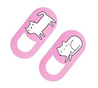 PHENOFICE Cubierta Protectora Deslizante para Cámara Web y Portátil, Set 2 Piezas, Rosa Gato, Privacidad para Ordenador, Tableta y Móvil, Diseño Delgado y Liviano, Protección Segura