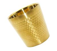 PHENOFICE Cuenco de Afeitar Diseño Elegante y Sencillo para Hombres de Acero Inoxidable Dorado Base Estable para Uso en Casa y Viaje
