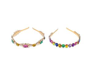PHENOFICE Diademas Barrocas para Niña Pedrería de Aleación, Cómodas y Fáciles de Usar, Ideales para Fiestas y Decoración Diaria, Estilo Vintage Elegante en 2 Piezas