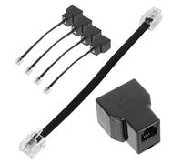PHENOFICE Divisor de Línea Telefónica Material Abs y Cobre de 2 Vías 5 Piezas Rj11 Adaptador para Cable de Teléfono Fijo Compatible Oficina y Accesorios Telefónicos