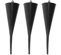PHENOFICE Embudo de Plástico Negro Boquilla Alargada para Aceite y Gasolina, Diseño Manos Libres que Previene Derrames, Paquete de 3 Piezas para Uso Automotriz en Coches