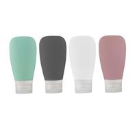 PHENOFICE Frascos de Silicona Rellenable de 38 Ml para Viaje Set de 4 Unidades Dispensadores de Cosméticos para Loción y Gel Contenedores Portátiles Resistentes y Color Color Aleatorio