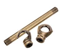 PHENOFICE Gancho para Lámpara Colgante de Techo de Metal Electrochapado, Varilla Rígida de 10 Cm Color Verde Antiguo, Accesorio Resistente para Colgar Luces y Piezas de Reparación