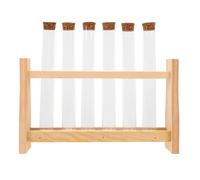 PHENOFICE Gradilla para Tubos de Ensayo de Madera y Vidrio Resistente Corrosión para Botellas de Aceites Esenciales, Ahorro de Espacio Adecuado Hogar y Cajones